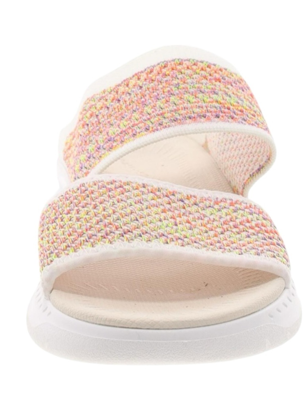 Comfort Knit Slide Sandals - White/Multi 9 M - Picture 4 of 5